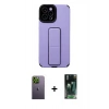 MARSİLYAN™- iPhone 12 Pro Max Kılıf Çekirdek Yansıma - Şeffaf 360 Full Body Arka Koruyucu + Neon Fosforlu Kamera Lens - YL