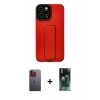 MARSİLYAN™- iPhone 12 Pro Max Kılıf Çekirdek Yansıma - Şeffaf 360 Full Body Arka Koruyucu + Neon Fosforlu Kamera Lens - TU
