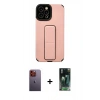 MARSİLYAN™- iPhone 12 Pro Max Kılıf Çekirdek Yansıma - Şeffaf 360 Full Body Arka Koruyucu + Neon Fosforlu Kamera Lens - TU