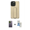 MARSİLYAN™- iPhone 12 Pro Max Kılıf Çekirdek Yansıma - Şeffaf Royal Nano Ekran Koruyucu + Neon Fosforlu Kamera Lens - YL
