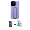 MARSİLYAN™- iPhone 12 Pro Max Kılıf Çekirdek Yansıma - Şeffaf Royal Nano Ekran Koruyucu + Neon Fosforlu Kamera Lens - YL