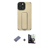 MARSİLYAN™- iPhone 12 Pro Max Kılıf Çekirdek Yansıma - Şeffaf Temperli Cam Ekran Koruyucu + Metal Kamera Lens Koruma Cam - GD