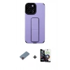 MARSİLYAN™- iPhone 12 Pro Max Kılıf Çekirdek Yansıma - Şeffaf Temperli Cam Ekran Koruyucu + Metal Kamera Lens Koruma Cam - KI