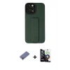 MARSİLYAN™- iPhone 12 Pro Max Kılıf Çekirdek Yansıma - Şeffaf Temperli Cam Ekran Koruyucu + Metal Kamera Lens Koruma Cam - GD