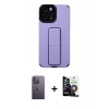 MARSİLYAN™- iPhone 12 Pro Max Kılıf Çekirdek Yansıma - Şeffaf Temperli Cam Ekran Koruyucu + Neon Fosforlu Kamera Lens - BZ