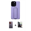MARSİLYAN™- iPhone 12 Pro Max Kılıf Çekirdek Yansıma - Şeffaf Temperli Cam Ekran Koruyucu + Turuncu Neon Fosforlu Kamera Lens
