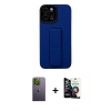 MARSİLYAN™- iPhone 12 Pro Max Kılıf Çekirdek Yansıma - Şeffaf Temperli Cam Ekran Koruyucu + Neon Fosforlu Kamera Lens - YL