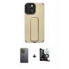 MARSİLYAN™- iPhone 12 Pro Max Kılıf Çekirdek Yansıma - Şeffaf Temperli Cam Ekran Koruyucu + Neon Fosforlu Kamera Lens - YL