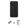 MARSİLYAN™- iPhone 12 Pro Max Kılıf Çekirdek Yansıma - Şeffaf Uv Polymer Nano Ekran Koruyucu + Pembe Shine Kamera Lens Koruma Cam