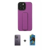 MARSİLYAN™- iPhone 12 Pro Max Kılıf Çekirdek Yansıma - Siyah 18D Cam Ekran Koruyucu + Neon Fosforlu Kamera Lens - BZ
