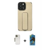 MARSİLYAN™- iPhone 12 Pro Max Kılıf Çekirdek Yansıma - Siyah 18D Cam Ekran Koruyucu + Shine Kamera Lens - GD