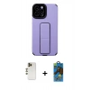 MARSİLYAN™- iPhone 12 Pro Max Kılıf Çekirdek Yansıma - Siyah 18D Cam Ekran Koruyucu + Shine Kamera Lens - GD