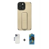 MARSİLYAN™- iPhone 12 Pro Max Kılıf Çekirdek Yansıma - Siyah 18D Cam Ekran Koruyucu + Shine Kamera Lens - LT