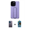 MARSİLYAN™- iPhone 12 Pro Max Kılıf Çekirdek Yansıma - Siyah 18D Cam Ekran Koruyucu + Neon Fosforlu Kamera Lens - MI