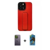 MARSİLYAN™- iPhone 12 Pro Max Kılıf Çekirdek Yansıma - Siyah 18D Cam Ekran Koruyucu + Neon Fosforlu Kamera Lens - YL