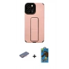 MARSİLYAN™- iPhone 12 Pro Max Kılıf Çekirdek Yansıma - Siyah 18D Cam Ekran Koruyucu + Renkli Kamera Lens Koruma Cam - PE