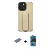 MARSİLYAN™- iPhone 12 Pro Max Kılıf Çekirdek Yansıma - Siyah 18D Cam Ekran Koruyucu + Renkli Kamera Lens Koruma Cam - PE