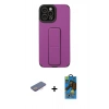 MARSİLYAN™- iPhone 12 Pro Max Kılıf Çekirdek Yansıma - Siyah 18D Cam Ekran Koruyucu + Renkli Kamera Lens Koruma Cam - PE