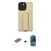 MARSİLYAN™- iPhone 12 Pro Max Kılıf Çekirdek Yansıma - Siyah 18D Cam Ekran Koruyucu + Renkli Kamera Lens Koruma Cam - SI