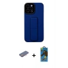 MARSİLYAN™- iPhone 12 Pro Max Kılıf Çekirdek Yansıma - Siyah 18D Cam Ekran Koruyucu + Renkli Kamera Lens Koruma Cam - PE