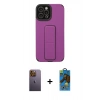 MARSİLYAN™- iPhone 12 Pro Max Kılıf Çekirdek Yansıma - Siyah 18D Cam Ekran Koruyucu + Neon Fosforlu Kamera Lens - SI
