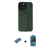 MARSİLYAN™- iPhone 12 Pro Max Kılıf Çekirdek Yansıma - Siyah 18D Cam Ekran Koruyucu + Shine Kamera Lens Koruma Cam - GD