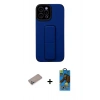 MARSİLYAN™- iPhone 12 Pro Max Kılıf Çekirdek Yansıma - Siyah 18D Cam Ekran Koruyucu + Shine Kamera Lens Koruma Cam - SABE