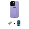 MARSİLYAN™- iPhone 12 Pro Max Kılıf Çekirdek Yansıma - Siyah 18D Cam Ekran Koruyucu + Shine Kamera Lens Koruma Cam - SABE