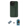 MARSİLYAN™- iPhone 12 Pro Max Kılıf Çekirdek Yansıma - Siyah 18D Cam Ekran Koruyucu + Shine Kamera Lens Koruma Cam - SH