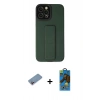 MARSİLYAN™- iPhone 12 Pro Max Kılıf Çekirdek Yansıma - Siyah 18D Cam Ekran Koruyucu + Shine Kamera Lens Koruma Cam - PE