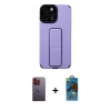 MARSİLYAN™- iPhone 12 Pro Max Kılıf Çekirdek Yansıma - Siyah 18D Cam Ekran Koruyucu + Neon Fosforlu Kamera Lens - TU