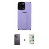 MARSİLYAN™- iPhone 12 Pro Max Kılıf Çekirdek Yansıma - Siyah 20D Premium Cam Ekran Koruyucu + Neon Fosforlu Kamera Lens - BZ