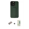 MARSİLYAN™- iPhone 12 Pro Max Kılıf Çekirdek Yansıma - Siyah 20D Premium Cam Ekran Koruyucu + Sierra Blue Shine Kamera Lens Koruma Cam