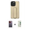 MARSİLYAN™- iPhone 12 Pro Max Kılıf Çekirdek Yansıma - Siyah 20D Premium Cam Ekran Koruyucu + Neon Fosforlu Kamera Lens - TU