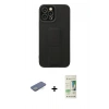 MARSİLYAN™- iPhone 12 Pro Max Kılıf Çekirdek Yansıma - Siyah 20D Premium Cam Ekran Koruyucu + Yeşil Renkli Kamera Lens Koruma Cam