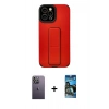 MARSİLYAN™- iPhone 12 Pro Max Kılıf Çekirdek Yansıma - Siyah 34D Izgaralı Cam + Neon Fosforlu Kamera Lens - BZ