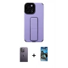 MARSİLYAN™- iPhone 12 Pro Max Kılıf Çekirdek Yansıma - Siyah 34D Izgaralı Cam + Neon Fosforlu Kamera Lens - BZ