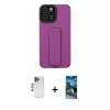 MARSİLYAN™- iPhone 12 Pro Max Kılıf Çekirdek Yansıma - Siyah 34D Izgaralı Cam + Shine Kamera Lens - LT
