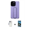MARSİLYAN™- iPhone 12 Pro Max Kılıf Çekirdek Yansıma - Siyah 34D Izgaralı Cam + Shine Kamera Lens - LT
