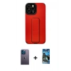 MARSİLYAN™- iPhone 12 Pro Max Kılıf Çekirdek Yansıma - Siyah 34D Izgaralı Cam + Mavi Neon Fosforlu Kamera Lens