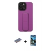 MARSİLYAN™- iPhone 12 Pro Max Kılıf Çekirdek Yansıma - Siyah 34D Izgaralı Cam + Renkli Kamera Lens Koruma Cam - TU