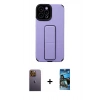 MARSİLYAN™- iPhone 12 Pro Max Kılıf Çekirdek Yansıma - Siyah 34D Izgaralı Cam + Sarı Neon Fosforlu Kamera Lens