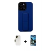 MARSİLYAN™- iPhone 12 Pro Max Kılıf Çekirdek Yansıma - Siyah 34D Izgaralı Cam + Shine Kamera Lens - GD