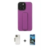 MARSİLYAN™- iPhone 12 Pro Max Kılıf Çekirdek Yansıma - Siyah 34D Izgaralı Cam + Shine Kamera Lens - GD