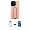 MARSİLYAN™- iPhone 12 Pro Max Kılıf Çekirdek Yansıma - Siyah 34D Izgaralı Cam + Shine Kamera Lens - GD