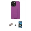 MARSİLYAN™- iPhone 12 Pro Max Kılıf Çekirdek Yansıma - Siyah 34D Izgaralı Cam + Shine Kamera Lens Koruma Cam - SABE