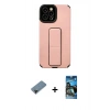 MARSİLYAN™- iPhone 12 Pro Max Kılıf Çekirdek Yansıma - Siyah 34D Izgaralı Cam + Shine Kamera Lens Koruma Cam - SH