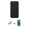 MARSİLYAN™- iPhone 12 Pro Max Kılıf Çekirdek Yansıma - Siyah 34D Izgaralı Cam + Shine Kamera Lens Koruma Cam - MI
