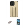MARSİLYAN™- iPhone 12 Pro Max Kılıf Çekirdek Yansıma - Siyah 34D Izgaralı Cam + Shine Kamera Lens Koruma Cam - SABE