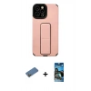 MARSİLYAN™- iPhone 12 Pro Max Kılıf Çekirdek Yansıma - Siyah 34D Izgaralı Cam + Shine Kamera Lens Koruma Cam - GD